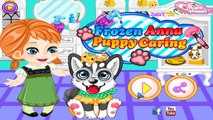 Frozen Anna Puppy Caring | Frozen baby Elsa and Anna movie games [gameplay]