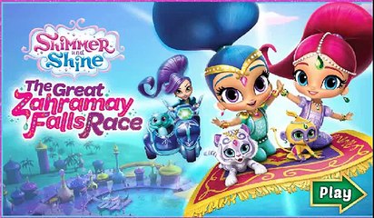 Cartoon Shimmer and Shine: Racing on a magic carpet