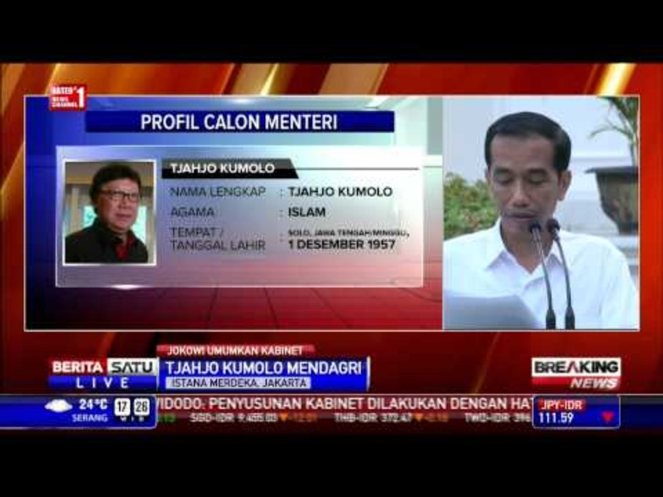 Susunan Lengkap Kabinet Kerja Jokowi-JK