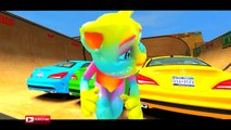 CAT COLORS TALKING TOM with COLORS MERCEDES BENZ PARTY Nursery Rhymes Songs for Children