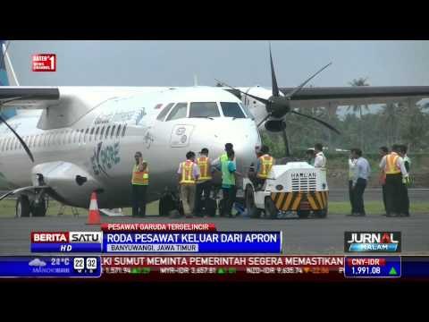 Pesawat Garuda Tergelincir di Bandara Banyuwangi
