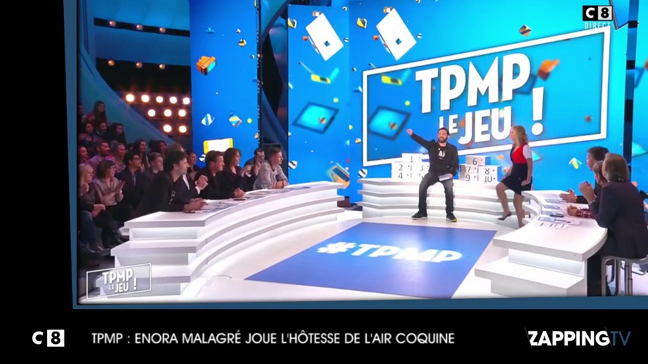 TPMP : Enora Malagré joue l'hôtesse de l'air coquine (vidéo)