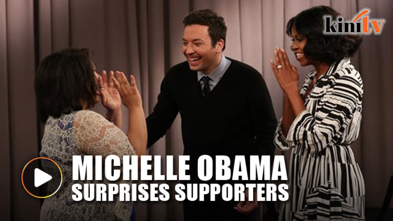 Michelle Obama surprises supporters in tearful farewell on 'Tonight Show'