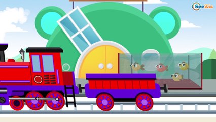 Cartoons with Trains | Learn Colors & Numbers | The Learning video. Episode 58