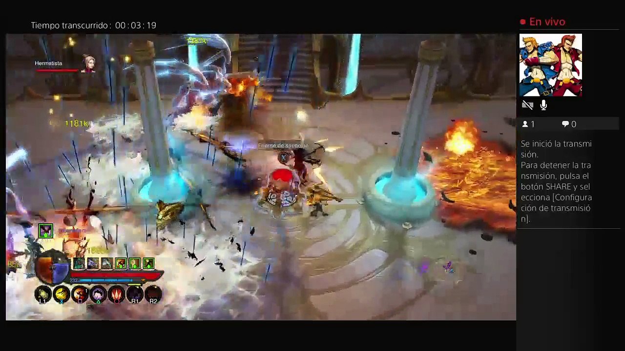 Diablo 3 ROS testeando stream desde el ps4