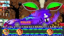 Police Car | Learn Colors | Scary Police Car | Colors Song | Learn Colours & Vehicle Videos