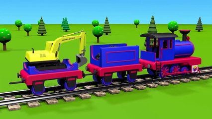 Jeu dassemblage, la pelle mécanique sur chenilles, Camions, Dessin animé éducatif pour les enfants
