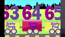 Learning Numbers, Learn Counting with number train, 61 to 70, for kids