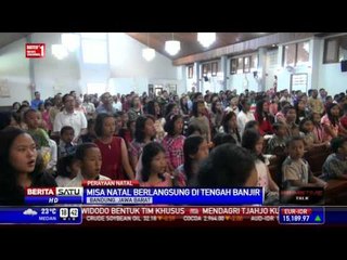 Dikepung Banjir, Misa Natal di Bandung Berjalan Khidmat