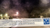 Vents violents: 237.000 foyers privés d'électricité