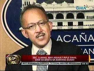 24 Oras (10-10-11) Llamas, may death threat daw kaya may assault rifle sa kotse