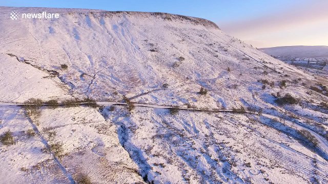 Beautiful views of a snow-covered mountain in Northern Ireland