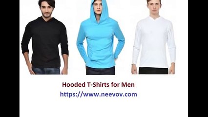 Black Colour Hooded T Shirt