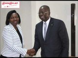 Elections apaisées: La présidente de la CNDHCI  échange avec Jeannot Kouadio-Ahoussou