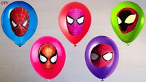 Человек-паук и розовый Человек-паук Воздушные Шары цвета компиляции учим цвета воздушный шар Finger семья