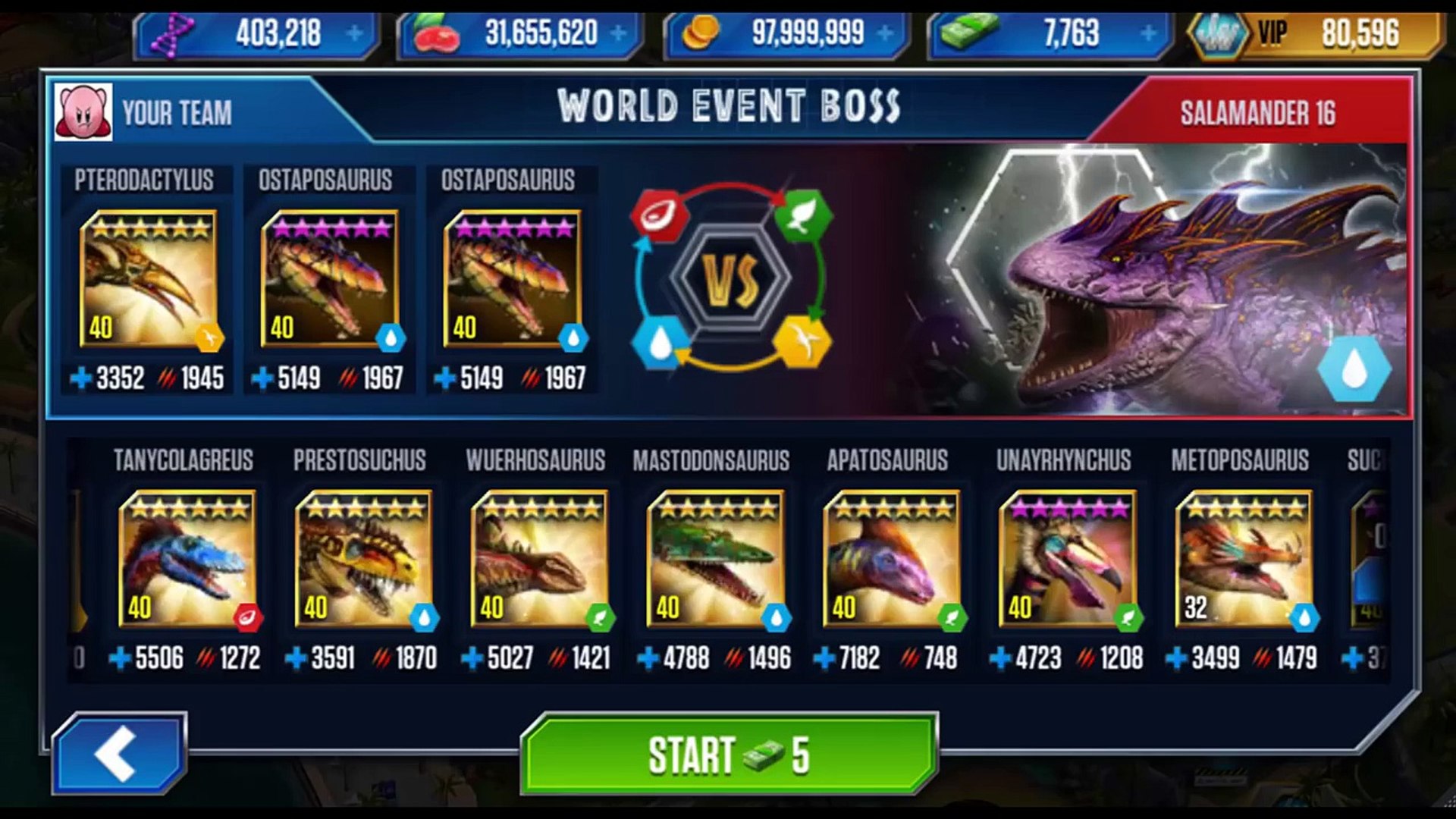 World Event Boss Salamander 16 | Jurassic World The Game