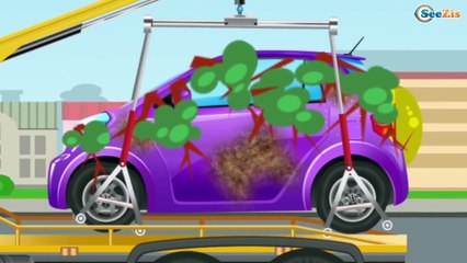 The Red Bulldozer working - Construction Trucks Video - Vehicle & Chi Chi Car for children