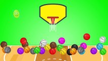 Learn Colors with Basket Ball Game | Colors for Children to Learn with Balls, Little Babies Rhymes