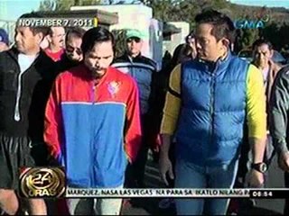 Pacquiao, humirit pa ng ensayo bago tumulak sa Las Vegas