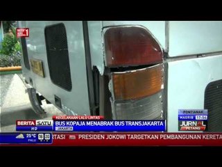 Kopaja dan Transjakarta Tabrakan di Perempatan Grogol