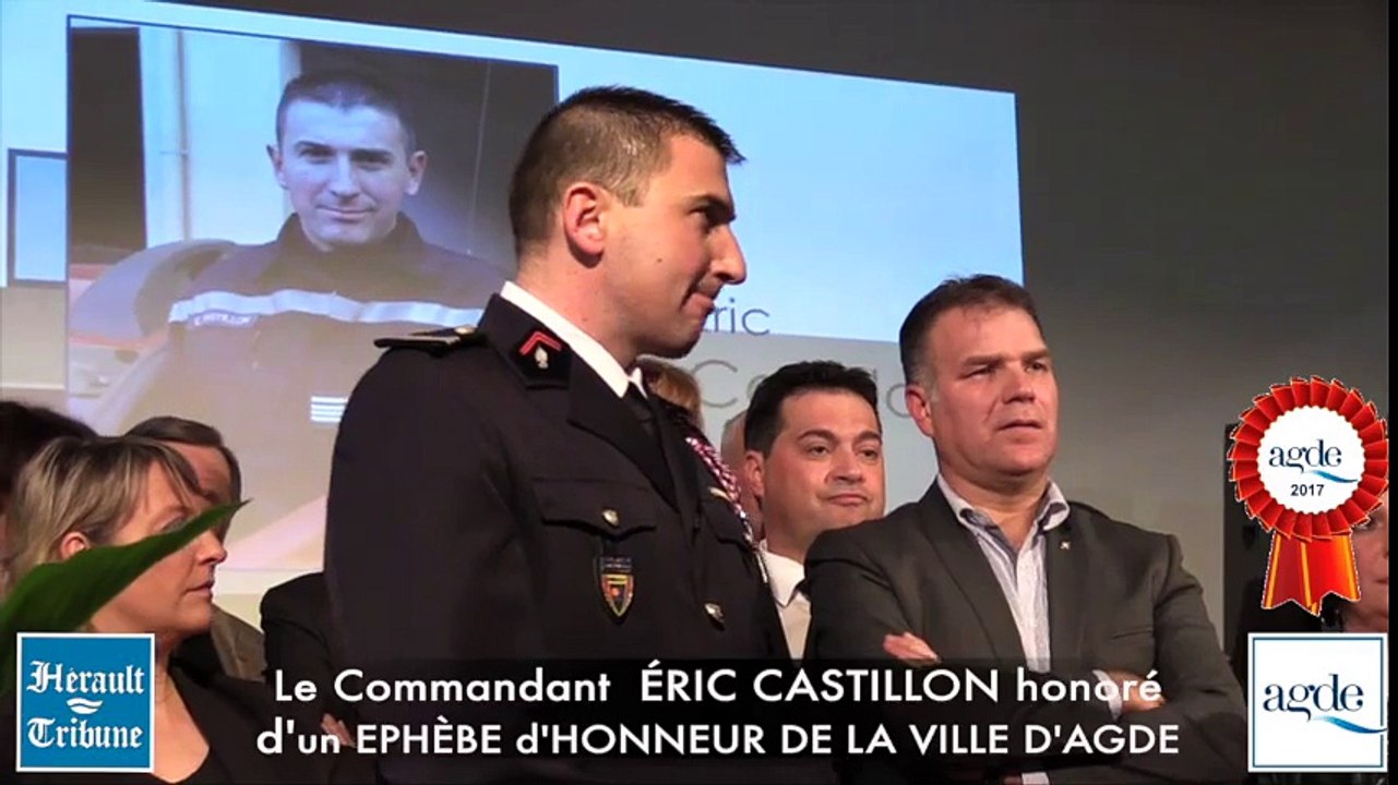 AGDE - LE COMMANDANT ÉRIC CASTILLON  honoré d'un EPHÈBE d'HONNEUR DE LA VILLE D'AGDE