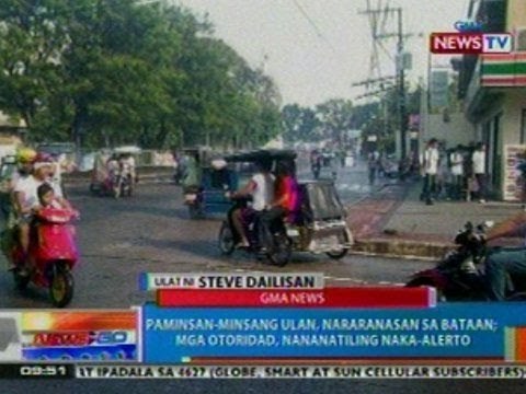 NTG: Paminsan-minsang ulan, nararanasan sa Bataan; Mga otoridad, nananatiling naka-alerto