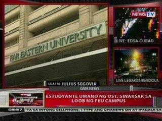 QRT:  Estudyante ng UST, sinaksak sa loov ng FEU campus