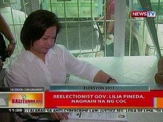 BT: Reelectionist Gov. Lilia Pineda, naghain na ng COC