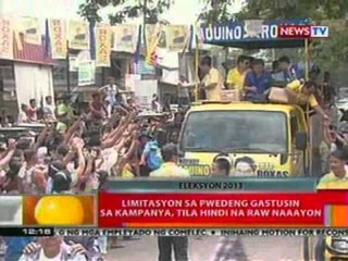 BT: Mga kandidato, may limitasyon sa pwedeng gastusin sa kampanya