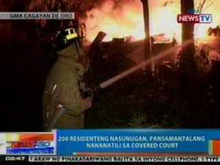 Descargar video: NTG: 200 residenteng nasunugan sa Cagayan De Oro, pansamantalang nananatili sa covered court