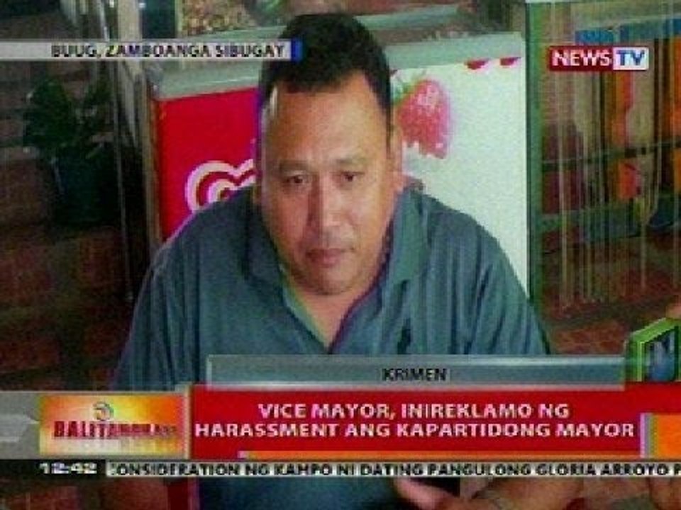 BT: Vice mayor ng Zamboanga, inireklamo ng harassment ang kapartidong mayor