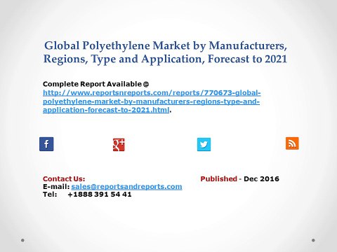 Polyethylene Market Forecast by Regions, Type and Application, with Sales and Revenue
