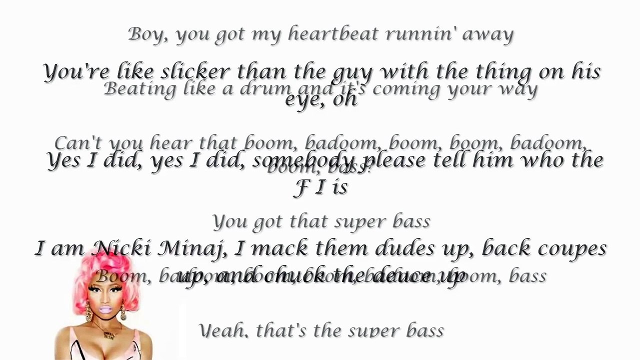 Lyrics Super Bass By Nicki Minaj