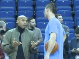 Thierry Henry chats to Gallinari and his Union Jack socks!