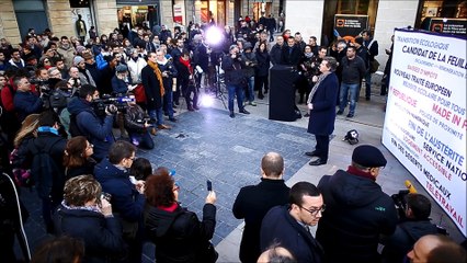 Bordeaux : le stand up d'Arnaud Montebourg rue Sainte-Catherine