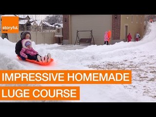 Genius Dad Builds Backyard Luge Course