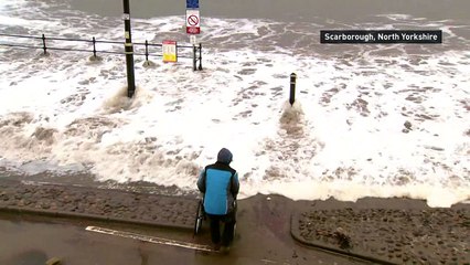 Weather warning ignored in Scarborough as sea wall breached