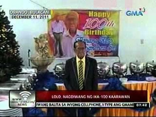 Lolo sa Obando, Bulacan, nagdiwang ng ika-100 kaarawan