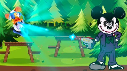 Five Little Baby Mickey Mouse Friends Prank by Joker Jumping on the Bed