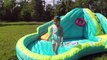 HUGE INFLATABLE WATER SLIDE LITTLE TIKES + Giant Egg Surprise Toys Disney Cars Paw Patrol Bath Toys