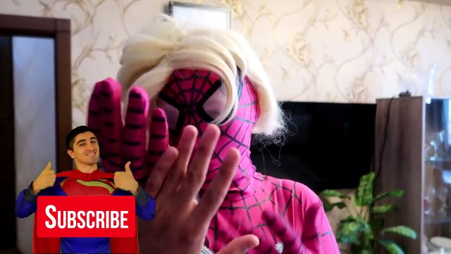 Frozen Elsa & Spiderman GIANT SPIDERS ATTACK! w Joker Maleficent Princess Anna Toys! Superheroes IRL