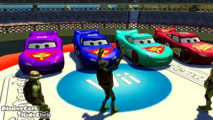 Descargar video: Teenage Mutant Ninja Turtles & Disney Pixar Cars Lightning McQueen Songs for Children!