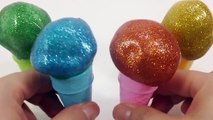 DIY How To Make Glitter Powder Slime Glue Water Balloons Syringe Real Play Learn Colors Slime Clay