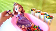 Disney Frozen ELSA,ANNA,PRINCESS SOFIA M&Ms Candy Bath Toy Surprises, Learn Colors, FUN Superhero