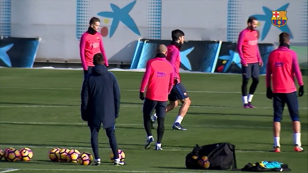 FC Barcelona training session: Last training session before the trip to Villarreal