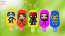 Avengers TOYS SPIDERMAN HULK Finger Family Lollipops Ice Cream Nursery ( Daddy Finger )