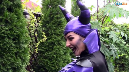 EVIL ELSA! w/ Queen Maleficent vs Spiderman Ironman Hulk - Superhero Fun in Real Life. Ep. 135