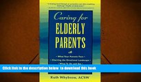 FREE [DOWNLOAD] Caring For Elderly Parents Ruth Whybrow For Kindle