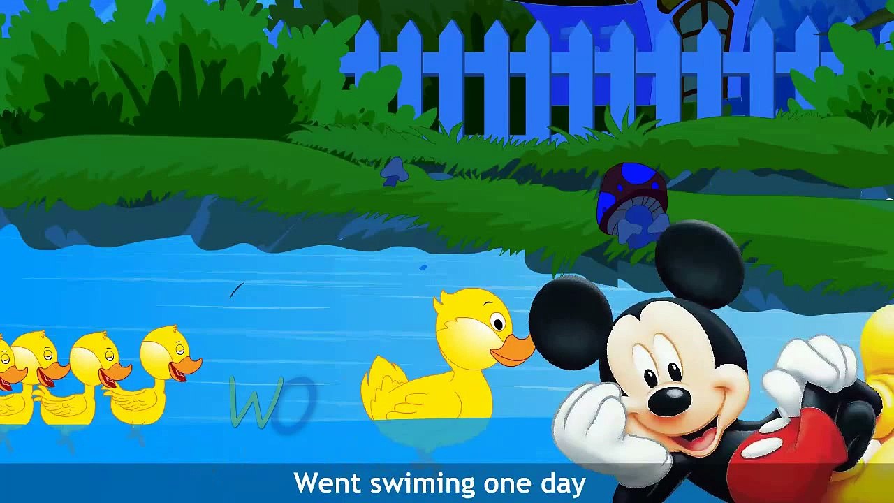 Five little ducks went swimming one day - English nursery rhyme + lyrics