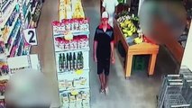 Imagens de câmeras de segurança mostram assalto em supermercado